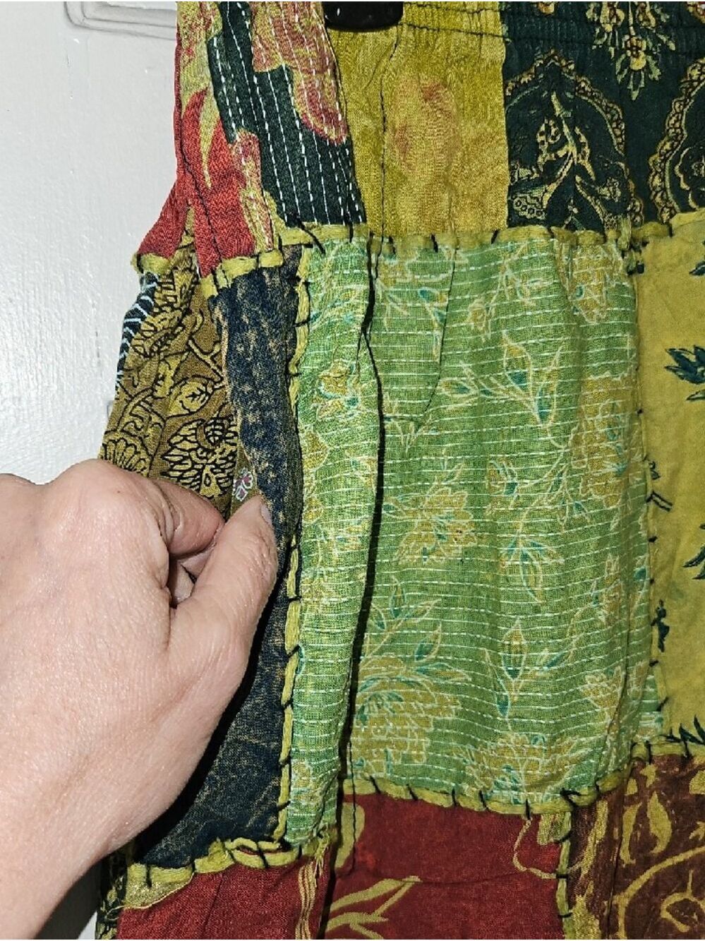 Patchwork Wide Leg Pants - Multicolor - Picture 6 of 9